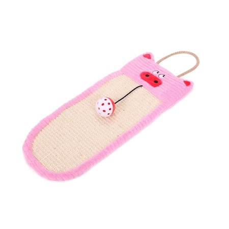 Sisal & Jute Hanging Carpet Kitty Cat Scratcher Lounge With Toy; Pink - One Size